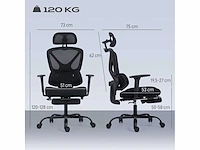 Ergonomische bureaustoel, bureaustoel met adaptieve dynamische lendensteun - afbeelding 3 van  5