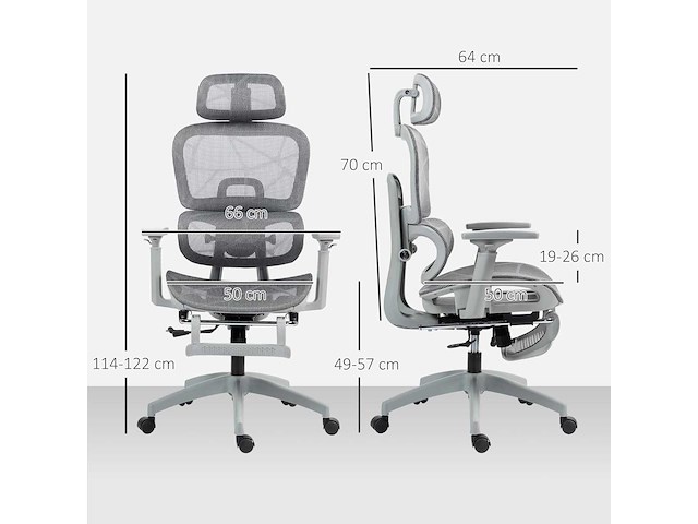 Ergonomische bureaustoel en voetsteun - afbeelding 3 van  9