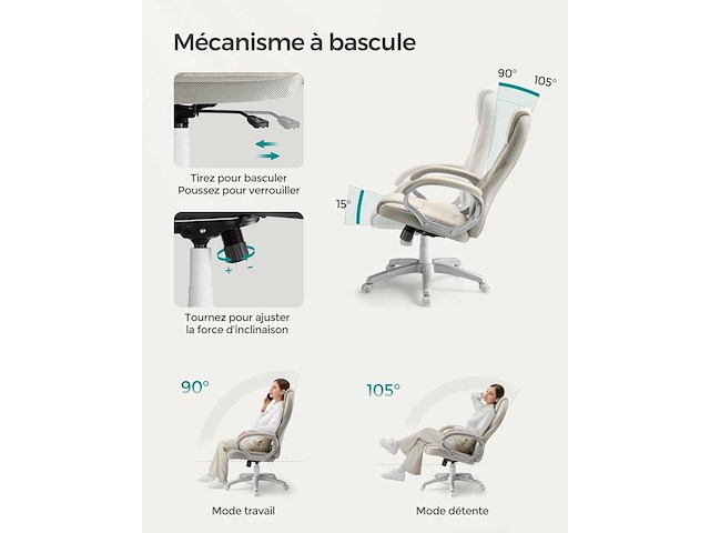 Ergonomische bureaustoel, gamingstoel - afbeelding 5 van  6