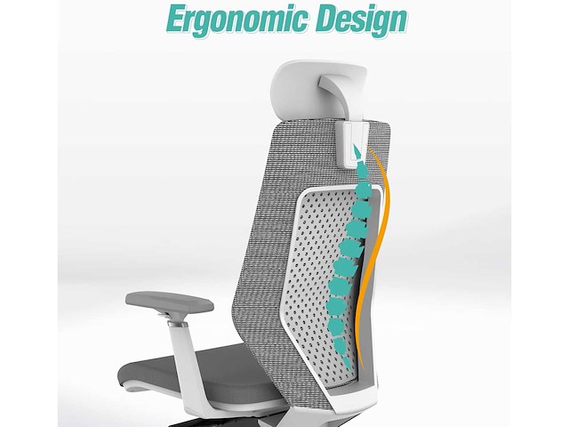 Ergonomische bureaustoel, in hoogte verstelbare bureaustoel - afbeelding 6 van  10