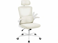 Ergonomische bureaustoel, mesh bureaustoel, beige