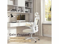 Ergonomische bureaustoel, mesh bureaustoel, beige - afbeelding 4 van  6