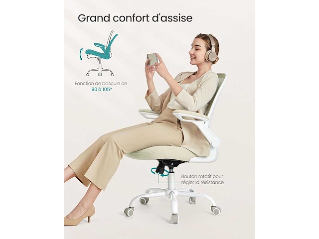 Ergonomische bureaustoel, meshstof - afbeelding 5 van  6