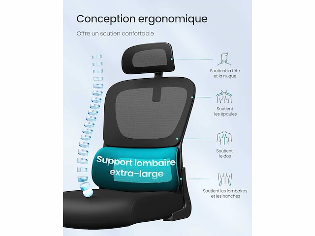 Ergonomische bureaustoel, meshstof - afbeelding 5 van  6