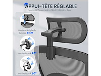 Ergonomische bureaustoel met hoofdsteun - afbeelding 4 van  5