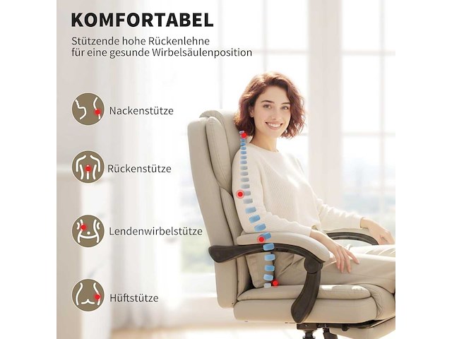 Ergonomische bureaustoel met verstelbare rugleuning - afbeelding 4 van  7