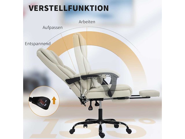 Ergonomische bureaustoel met verstelbare rugleuning - afbeelding 8 van  9