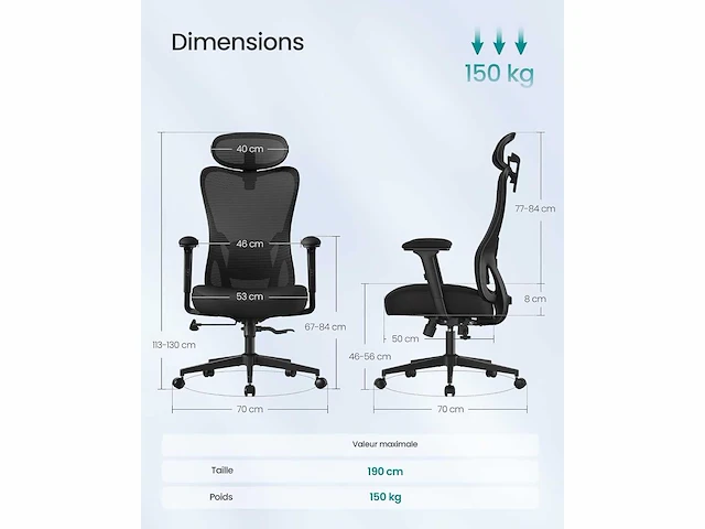 Ergonomische bureaustoel - afbeelding 2 van  6