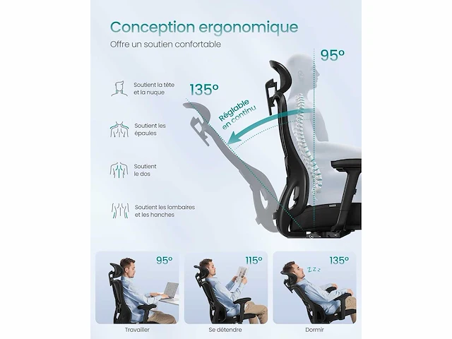 Ergonomische bureaustoel - afbeelding 3 van  6