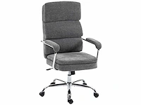 Ergonomische chenille bureaustoel, bureaustoel met gevoerde armleuningen, verstelbare hoogte, grijs - afbeelding 2 van  6