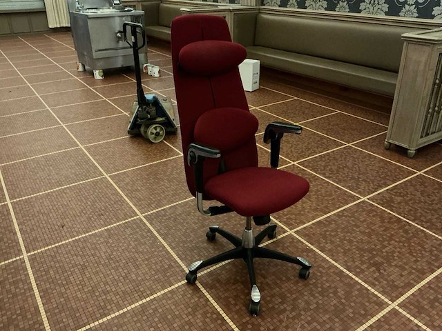 Ergonomische directiestoel / bureaustoel met hoge rugleuning – rood - afbeelding 1 van  8