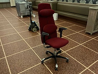 Ergonomische directiestoel / bureaustoel met hoge rugleuning – rood - afbeelding 1 van  8