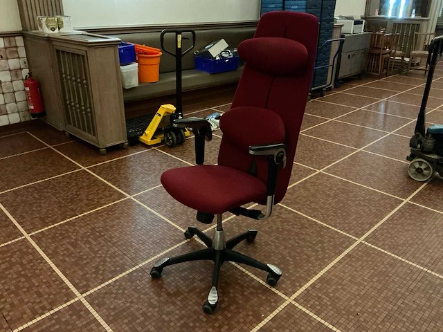 Ergonomische directiestoel / bureaustoel met hoge rugleuning – rood - afbeelding 3 van  8