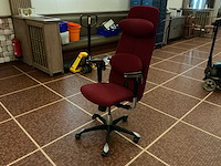 Ergonomische directiestoel / bureaustoel met hoge rugleuning – rood - afbeelding 3 van  8