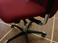 Ergonomische directiestoel / bureaustoel met hoge rugleuning – rood - afbeelding 4 van  8