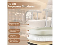 Ergonomische draaibare bureaustoel met armleuningen en wielen, beige - afbeelding 3 van  5