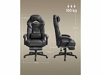 Ergonomische gamingstoel - voetensteun - verstelbare hoofdsteun - lendensteun - afbeelding 3 van  6