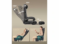 Ergonomische gamingstoel - voetensteun - verstelbare hoofdsteun - lendensteun - afbeelding 5 van  6