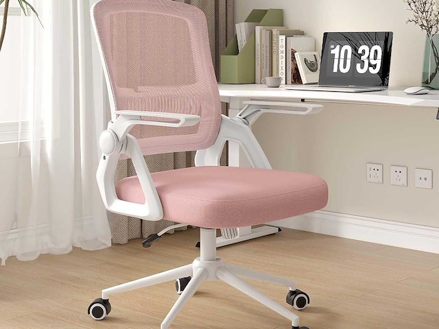 Ergonomische rotan bureaustoel, 360° draaibaar - afbeelding 9 van  11