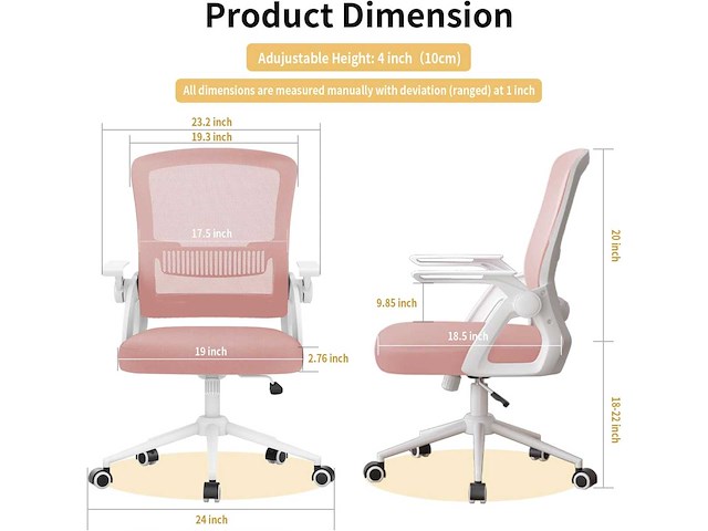 Ergonomische rotan bureaustoel, 360° draaibaar - afbeelding 3 van  11