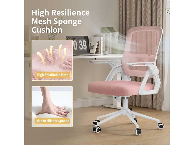 Ergonomische rotan bureaustoel, 360° draaibaar - afbeelding 11 van  11