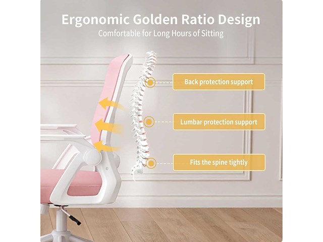 Ergonomische rotan bureaustoel, 360° draaibaar - afbeelding 6 van  11