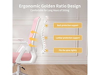 Ergonomische rotan bureaustoel, 360° draaibaar - afbeelding 6 van  11
