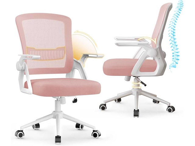 Ergonomische rotan bureaustoel, 360° draaibaar - afbeelding 8 van  11