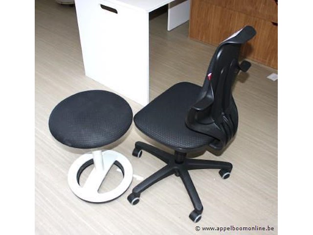 Ergonomische verrijdbare burostoel plus verrijdbare kruk - afbeelding 2 van  2