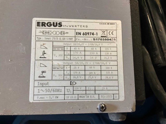 Ergus 170-35 adv inverteer serie laselectroden lasapparaat - afbeelding 3 van  3