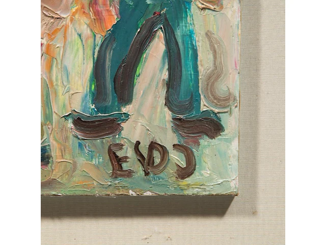 Ernest van den driessche (1894-1985), two figures, oil on panel 35 x 22 cm. (13.77 x 8.66 in.), frame: 50.5 x 37.5 cm. (19.87 x 14.75 in.) - afbeelding 4 van  5