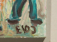 Ernest van den driessche (1894-1985), two figures, oil on panel 35 x 22 cm. (13.77 x 8.66 in.), frame: 50.5 x 37.5 cm. (19.87 x 14.75 in.) - afbeelding 4 van  5