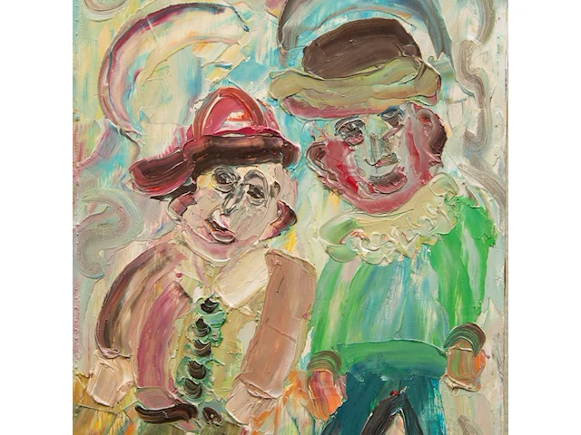 Ernest van den driessche (1894-1985), two figures, oil on panel 35 x 22 cm. (13.77 x 8.66 in.), frame: 50.5 x 37.5 cm. (19.87 x 14.75 in.) - afbeelding 5 van  5