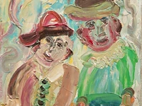 Ernest van den driessche (1894-1985), two figures, oil on panel 35 x 22 cm. (13.77 x 8.66 in.), frame: 50.5 x 37.5 cm. (19.87 x 14.75 in.) - afbeelding 5 van  5