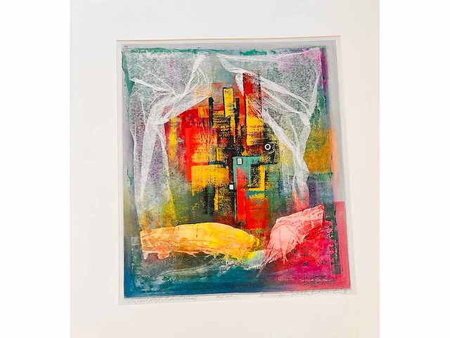 Ernst peter rade - origineel - abstracte stad - topwerk - afbeelding 5 van  12