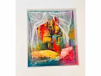 Ernst peter rade - origineel - abstracte stad - topwerk - afbeelding 5 van  12