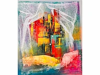 Ernst peter rade - origineel - abstracte stad - topwerk - afbeelding 6 van  12
