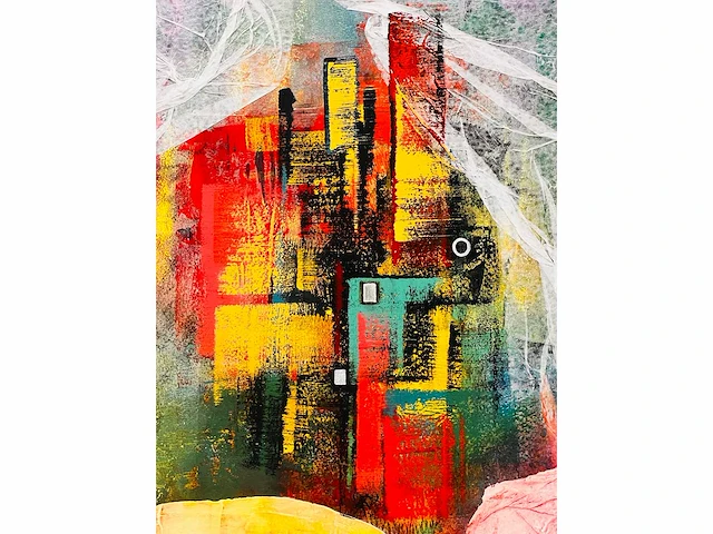 Ernst peter rade - origineel - abstracte stad - topwerk - afbeelding 7 van  12