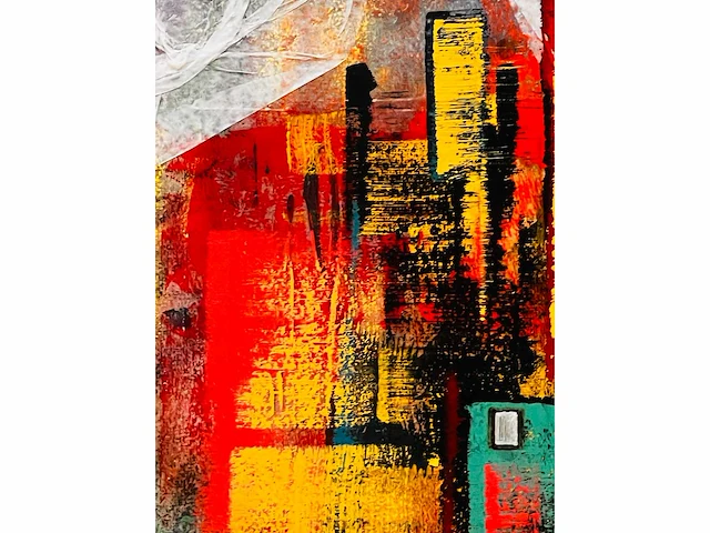 Ernst peter rade - origineel - abstracte stad - topwerk - afbeelding 9 van  12