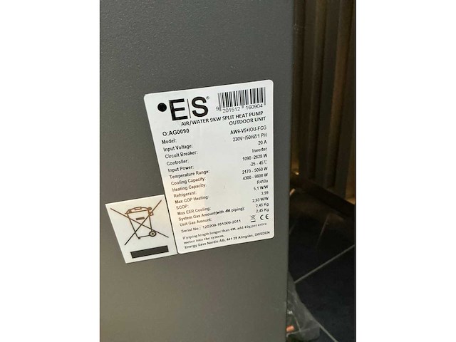 Es aw9-v5+iou-fcg warmtepomp - afbeelding 3 van  7