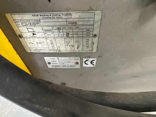 Esab - precision plasma 100a - plasmasnijmachine - afbeelding 9 van  12