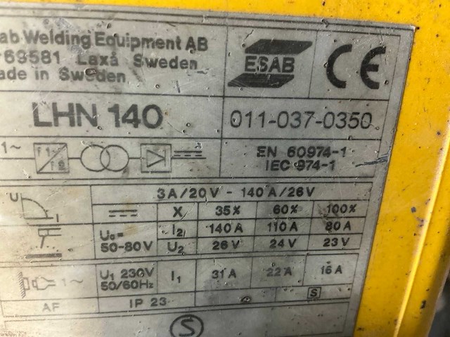 Esab lhn140 elektrode lasapparaat - afbeelding 6 van  6