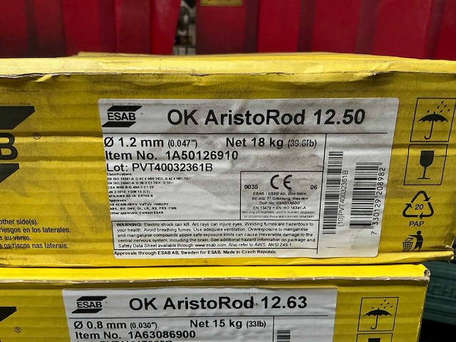 Esab ok aristorod 12.63 / 12.50 doos lasdraad (5x) - afbeelding 3 van  3