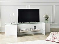 Escape tv tv-standaard | gehard glas | wit - afbeelding 1 van  7
