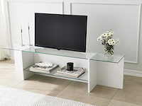 Escape tv tv-standaard | gehard glas | wit - afbeelding 2 van  7