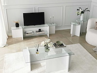 Escape tv tv-standaard | gehard glas | wit - afbeelding 4 van  7