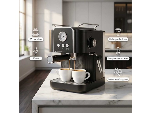 Espressomachine excalsa pistonmachine 20 bar - afbeelding 4 van  7