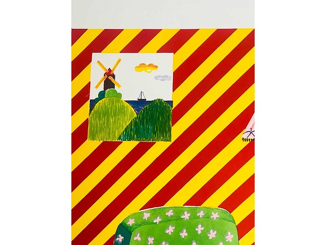 Etienne elias - interieur met lamp - kleurenzeefdruk - afbeelding 2 van  10