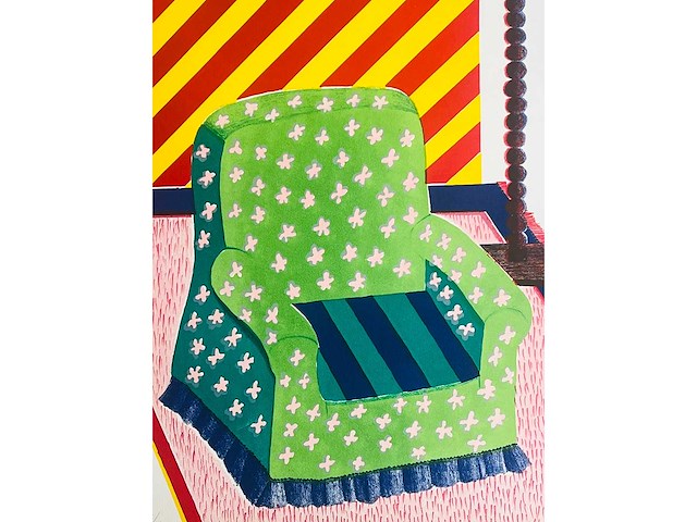 Etienne elias - interieur met lamp - kleurenzeefdruk - afbeelding 6 van  10