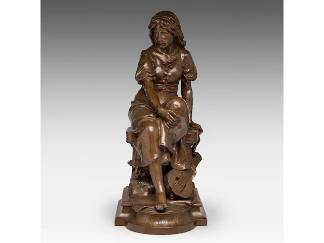 Eugène antoine aizelin (1821-1902), 'mignon', patinated bronze 76 x 28.5 cm. (29.92 x 11.22 in.) - afbeelding 1 van  10